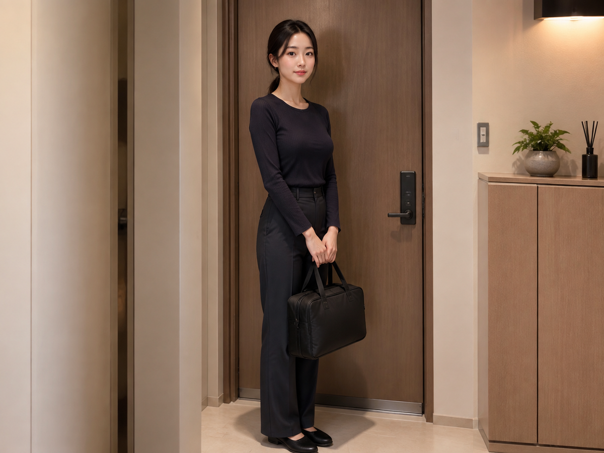 서울 잠실 방문 홈케어 일정을 준비하는 젊은 성인 한국 여성 관리사